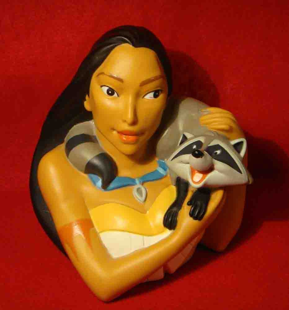 DISNEY PRINCESS POCAHONTAS & RACCOON MEECO COIN MONEY BANK eBay