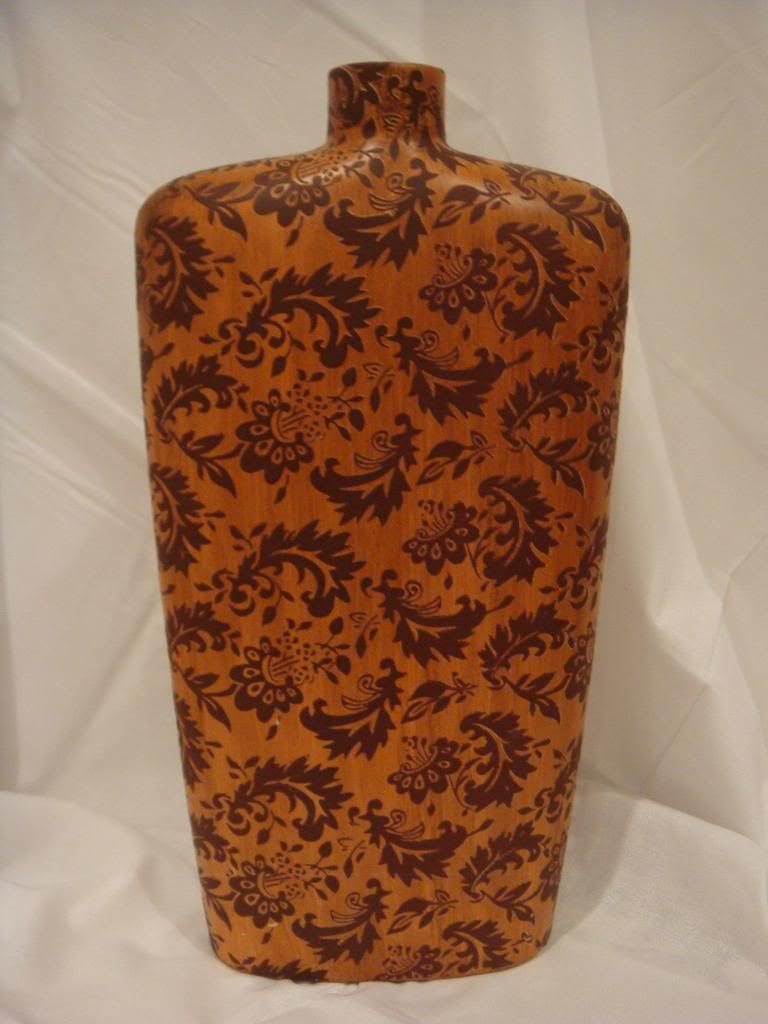 Wooden Vase with Detail Wooden Vase