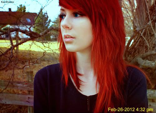 Recently I just got my hair dyed Like today It's now a bright red