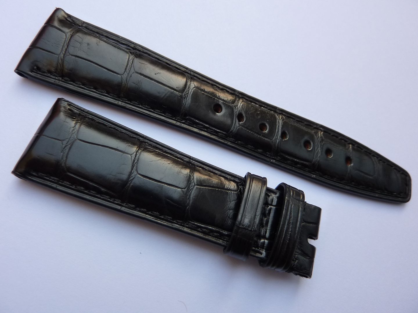 Genuine IWC Black Alligator Crocodile Watch Strap Band 22mm OEM Brand
