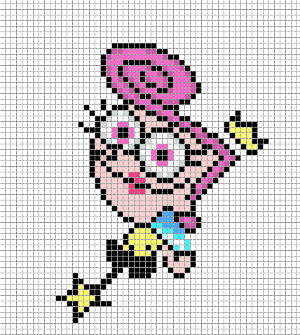 Giant Fairly OddParents Wanda pixelart heres a template to get you started: