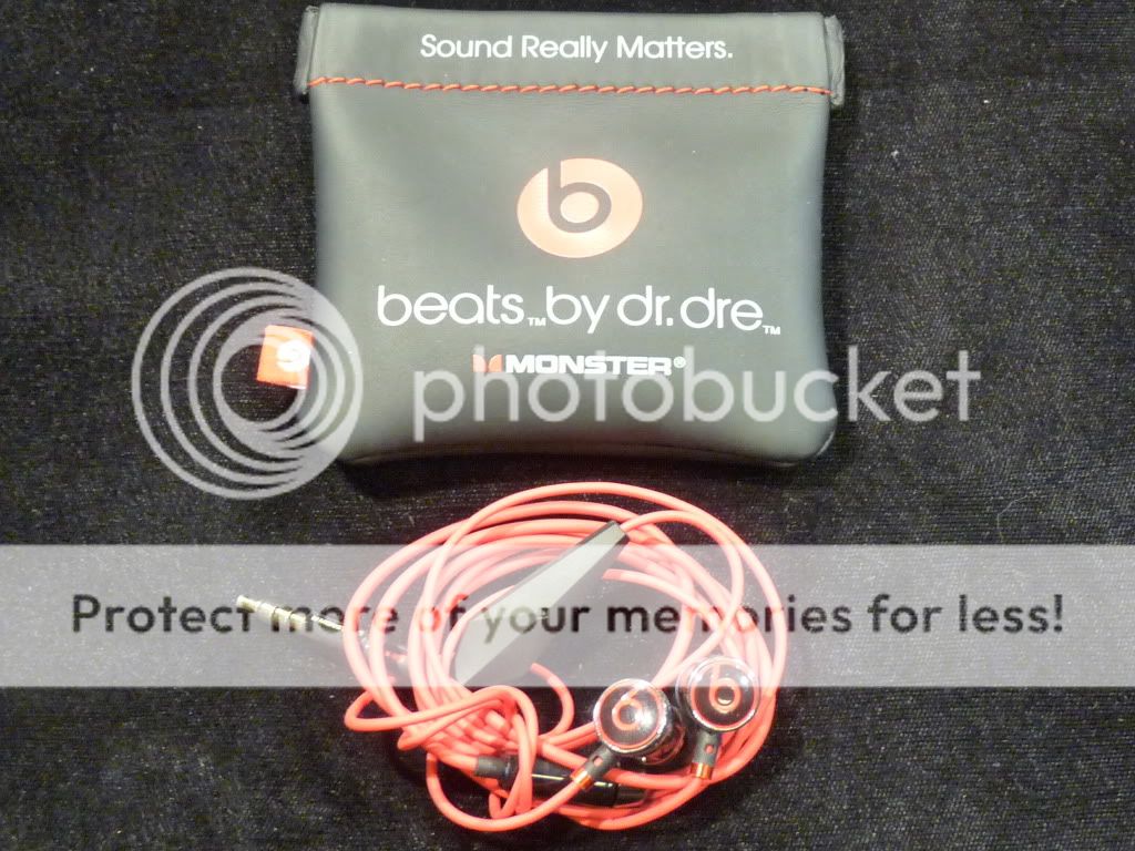   Monster ibeats Earbuds Black & Red in ear Headphones Hands Free Mic