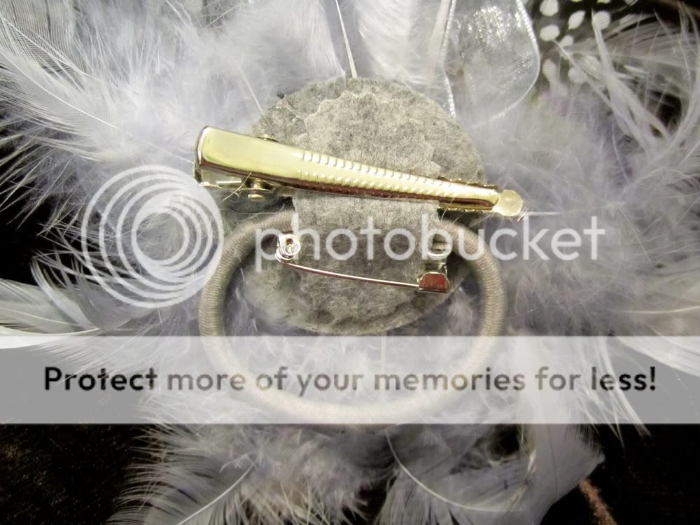 HANDMADE UNIQUE BRIDAL FEATHER FLOWER HAIR CLIP,PIN  